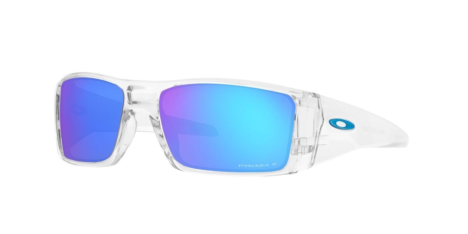 Oakley OO9231-0761 Sunglasses Heliostat Clear Frames with Prizm Sapphire Lenses
