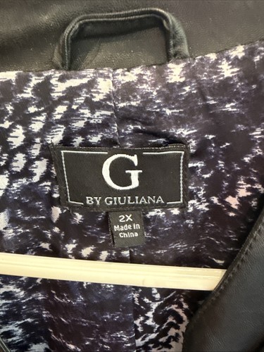 Giacca Moto G By Giuliana Donna Tg 2X Ecopelle Nera 77025 Cerniera - Foto 2 di 6