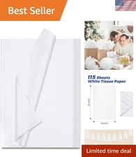 Generous 115 Sheets White Gift Wrapping Tissue Paper - Ideal for All Occasions