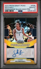 2024 PANINI PRIZM DRAFT PICKS PENMANSHIP BLACK GOLD PRIZM SOLO BALL 5/5 PSA 10