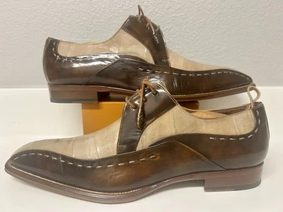 Mezlan Slash 111095 Men 11.5 Men Two Tone Brown/Tan Leather Derby Dress Shoes - Image 1 of 4