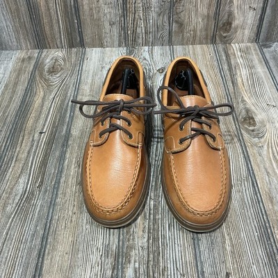 Allen Edmonds Eastport Boat Shoes Honey Brown Leather Men display picture 1