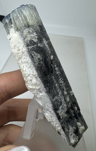 BLUE CAP TOURMALINE CRYSTAL (75gr) Dravite / TURMALIN Kristall "Dravit" Tanzania - Picture 5 of 5