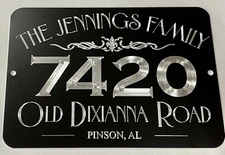 Engraved Personalized Custom House Home Number Street Address Metal Sign 10x7