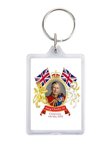 King Charles III Coronation Keyring Souvenir Union Jack Coat of Arms Emblem 3rd - Picture 8 of 10