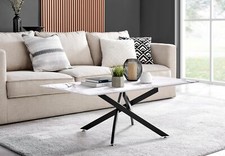 Leonardo Coffee Table White Glass Marble Effect Top