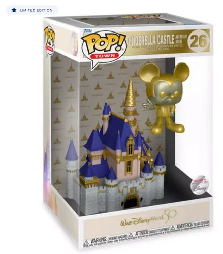Walt Disney World 50th Castle and Gold Mickey Mouse Funko Pop! Town Vinyl Set