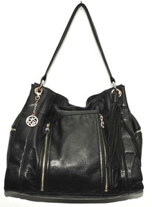black leather hobo bag with zipper