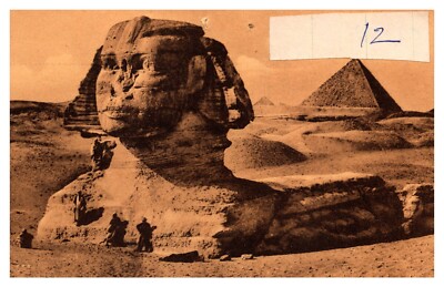postcard The Great Sphinx monument in Cairo Egypt RPPC 3314