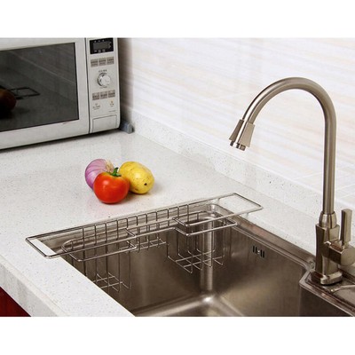 Kitchen Sponge Holder Sink Caddy Brush Towel Drainer Rack