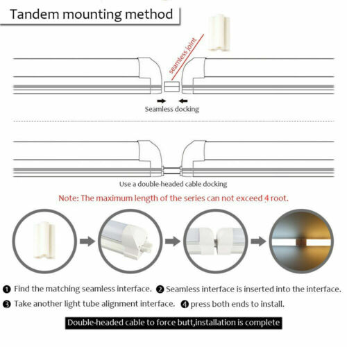 4/Pack T8 LED Shop Light Integrated LED Tube 2,3,4,5,6,8FT Double Row T8 Fixture - Picture 6 of 9