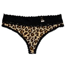 NWT TORRID Thong Pantie Sz 0X-1X-2X-3X-4X Silky Lace Black Beige Animal Print