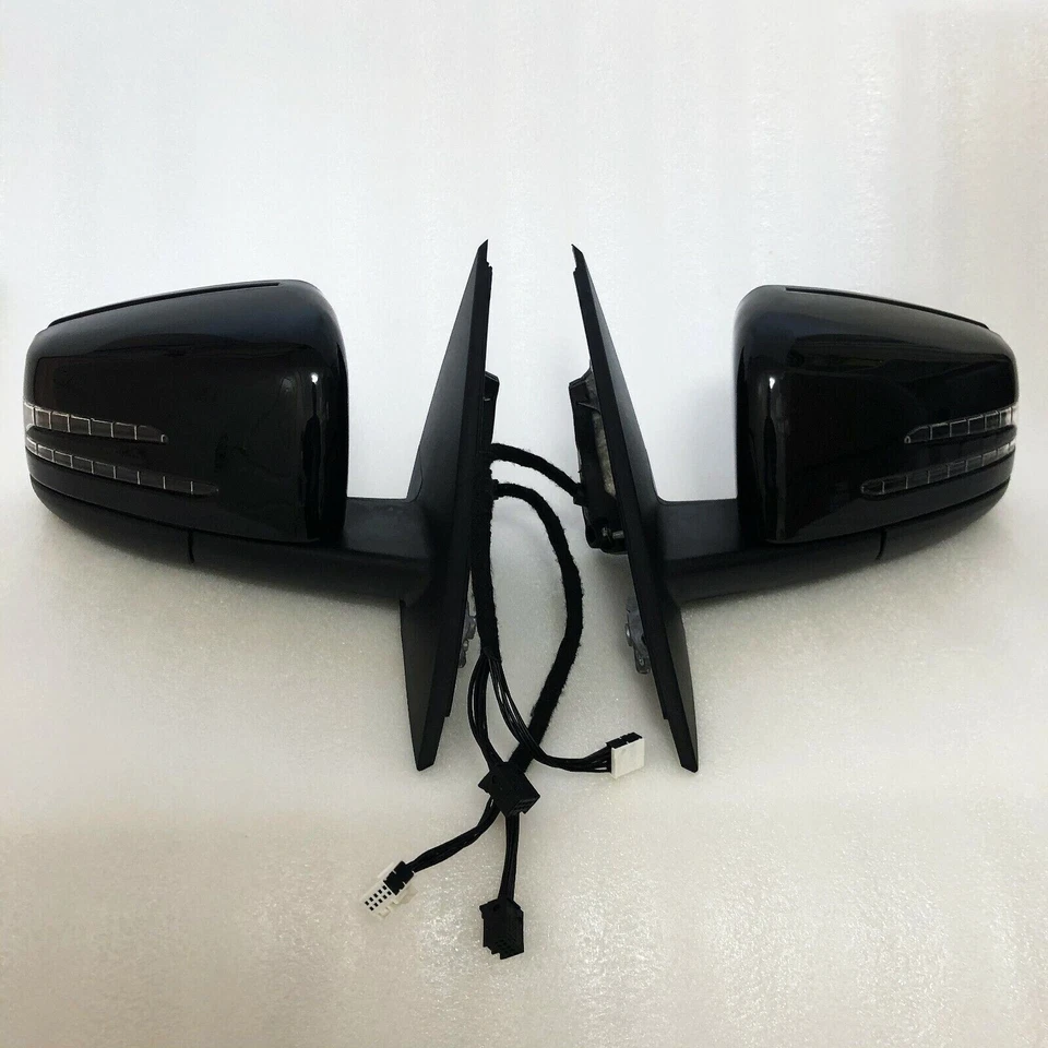 2 件装汽车后视镜一对适用于梅赛德斯奔驰 GLA X156 GLA200 GLA250 黑色 — 第 2/4 张图片