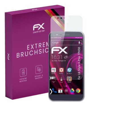 atFoliX Glasfolie für LG Stylo 3 Plus TP450 Displayfolie 9H Schutzpanzer