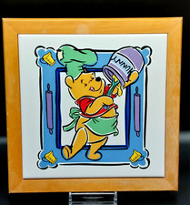 Vintage Treasure Craft Trivet Disney Winnie The Pooh/Hunny Wood & Ceramic 7"