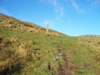 Photo 6x4 Marker post on Beacons Way Fan Frynych The Beacons Way marker h c2009