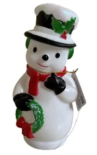 Winter Wonder Lane Snowman 11- Inch Table Top Holiday Light Up Blow Mold NWT