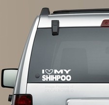 I Heart my Shihpoo decal sticker - puppy treat Shih Tzu Poodle mix