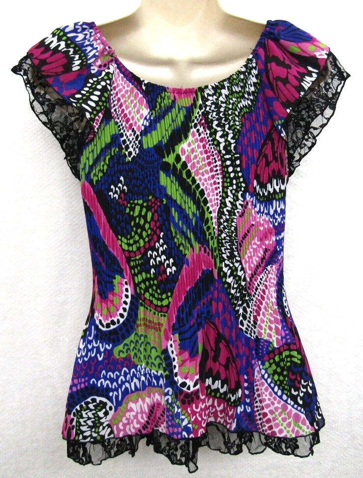 Top de piano para mujer pequeño rosa sin mangas cuello redondo camisa blusa informal Foto 2 de 4