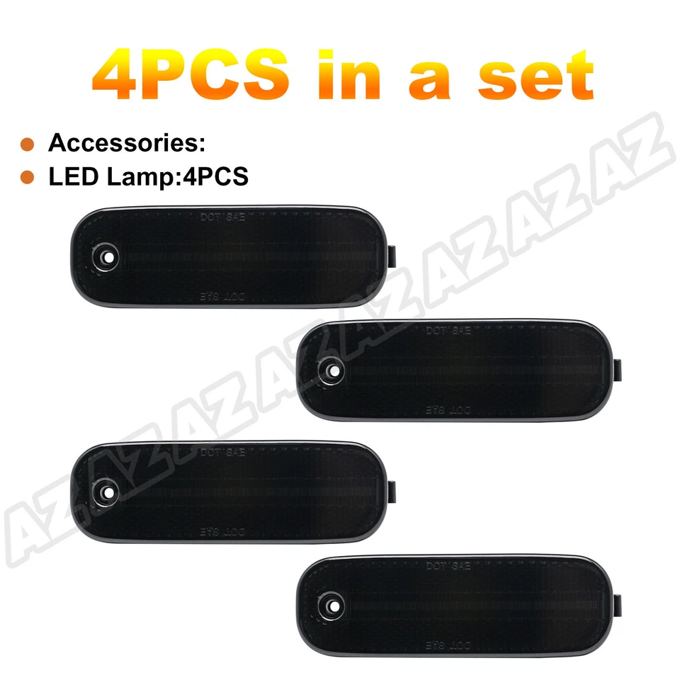 4PCS Smoked LED Side Marker Lights Amber Red Lamp For INFINITI G20 P10 P11 90-02 - Image 3 of 4