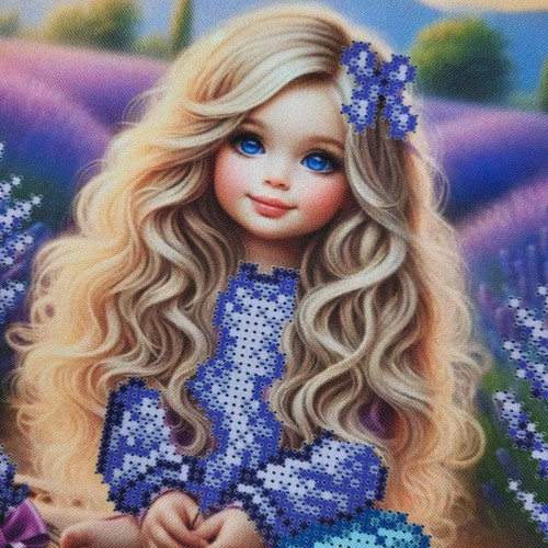 Bead Embroidery Kit Little Girl DIY Needlepoint Beadwork B255 - Picture 3 of 13