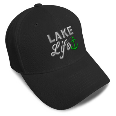 Baseball Cap Lake Life Acrylic Practice Hobbie Dad Hats for Men & Women 1 Size