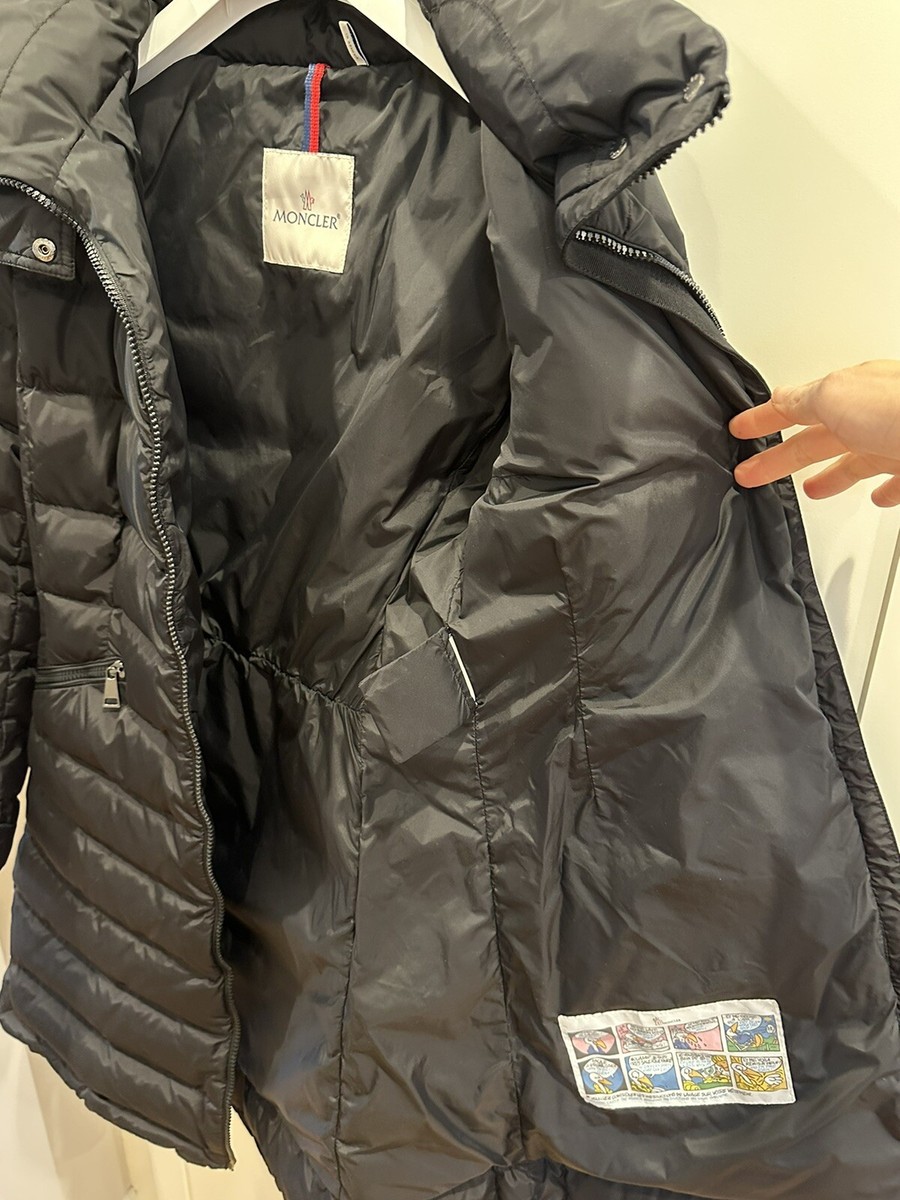 Moncler Women's Flammette Down Coat Stowable Hood Preowned Moncler Women's Flammette Down Coat Stowable Hood Preowned