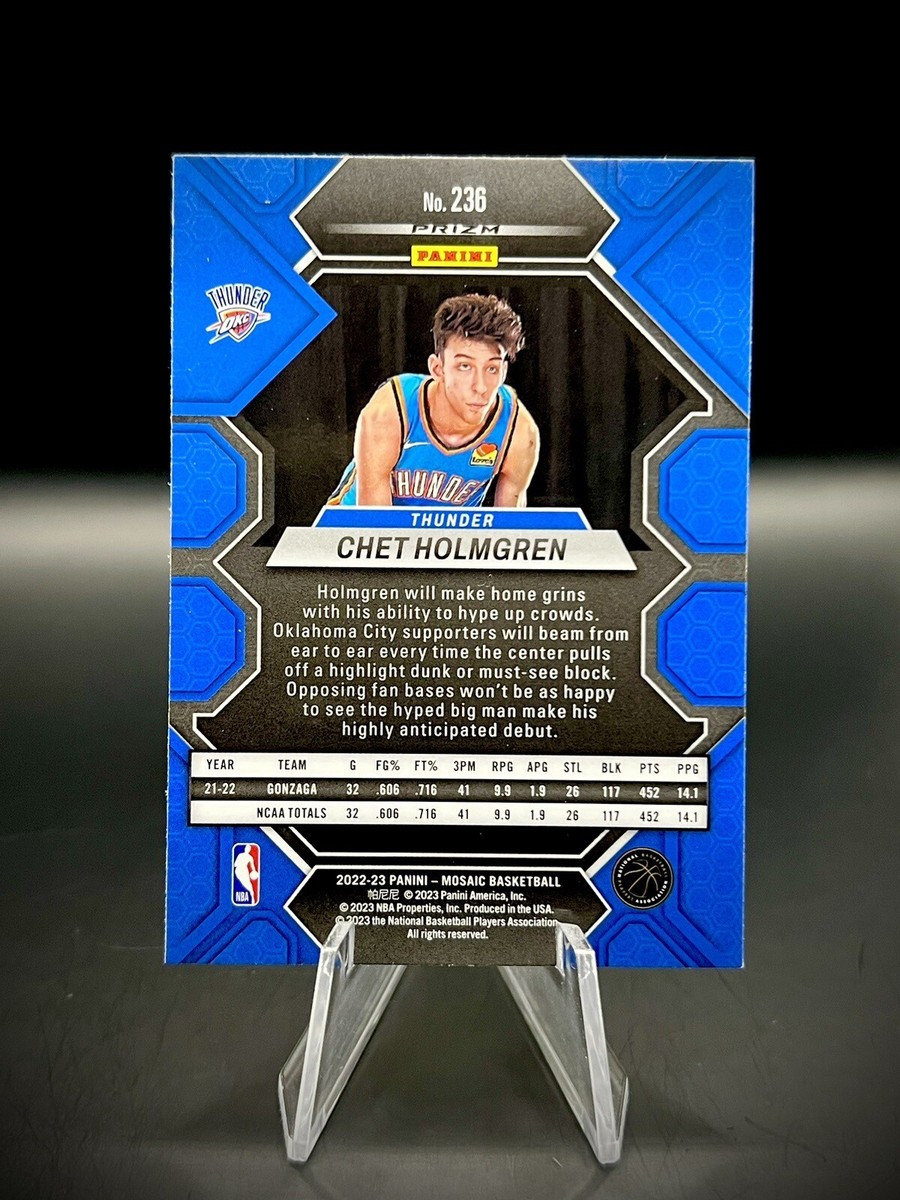 🩵2022-23 Panini Mosaic Chet Holmgren Reactive Blue Prizm Rookie
