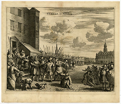 Antiker Druck - Aufruhr - Middelburg - Anonym - um 1680