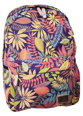 FLORAL CANVAS BACKPACK 18X13  Roomy  Muli-purpose school travel hiking