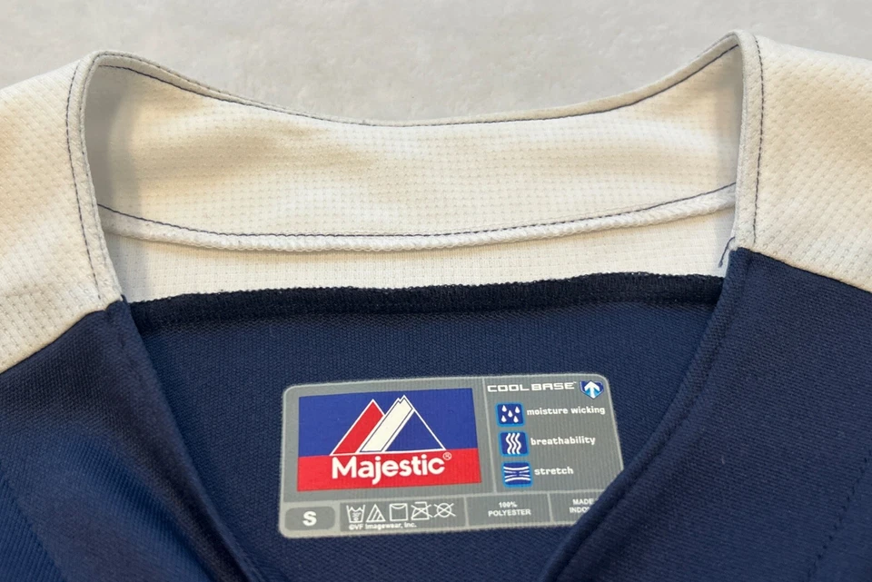 Majestic 波士顿红袜队球衣小号蓝色白色酷底短袖 #12 MLB — 第 4/4 张图片