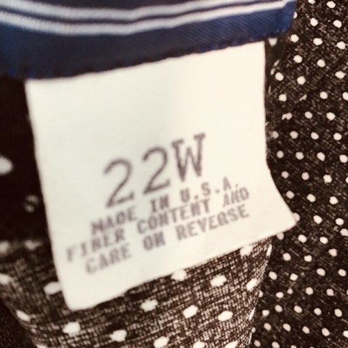 Maggie McNaughton Skirt Women's 22W Navy Pin Dot Below Knee Stretch Waist Y2K - Picture 13 of 15