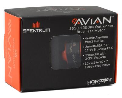 Spektrum Avian 3530-1250Kv Outrunner Brushless Motor - SPMXAM4595, For Fixed-Wing RC Airplanes, 7.4-11.1V - View #7