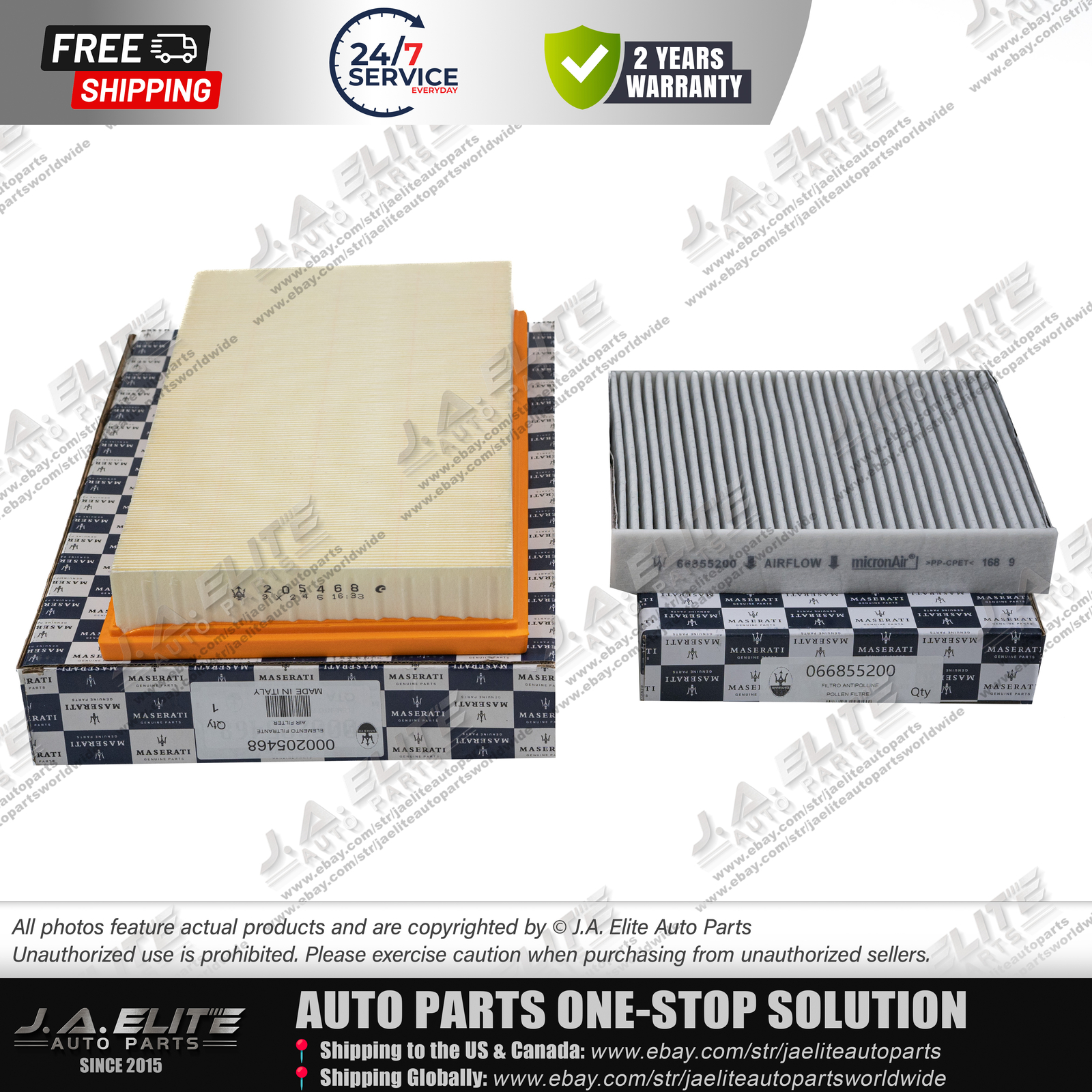 2pcs Genuine Pollen Filter & Air Filter for Maserati Quattroporte Granturismo GC