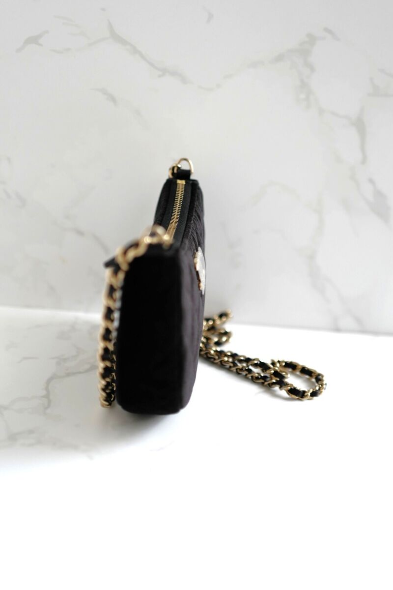 BNIB Chanel Half Moon Bag in Suede/Velvet with Crystal CC BNIB Chanel Half Moon Bag in Suede/Velvet with Crystal CC
