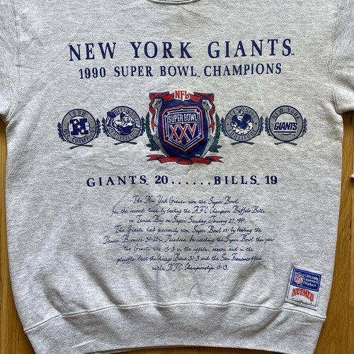 Vintage 90s New York Giant Nutmeg Sweatshirt Crewneck Size M Grey 1990 NFL - Picture 2 of 6