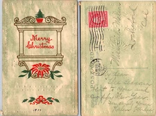 Vintage Christmas X-Mas Merry Postcard Used 50059