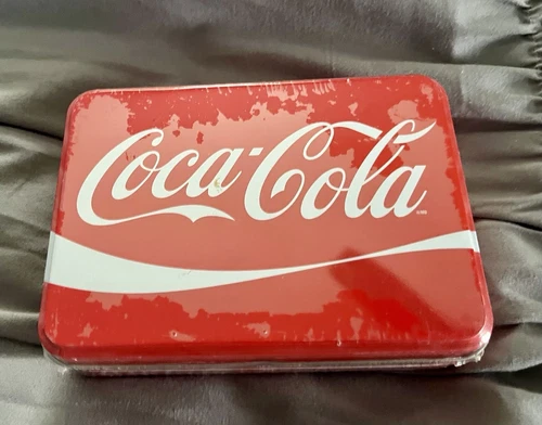 Coca Cola Playing Card Set Tin Double Deck Coke Bottle Santa Claus Retro Classic