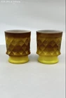 Anchor Hocking Kimberly Coffee Mug 2 Piece Set 319 Yellow Amber Ombre Vintage