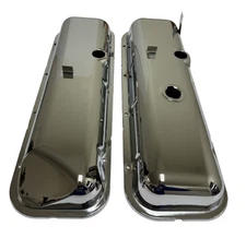 BBC Big Block Chevy Valve Covers Chrome Recessed Corner Power Brakes Corvette