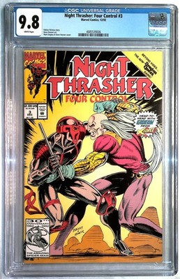 Night Thrasher: Four Control #3 CGC 9.8 Marvel Comic 1992 White Page Mark Bagley