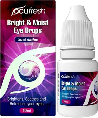 BRANDED Ocufresh Bright & Moist Eye Drops | for Dazzling White Eyes | Whitens Red Eyes |