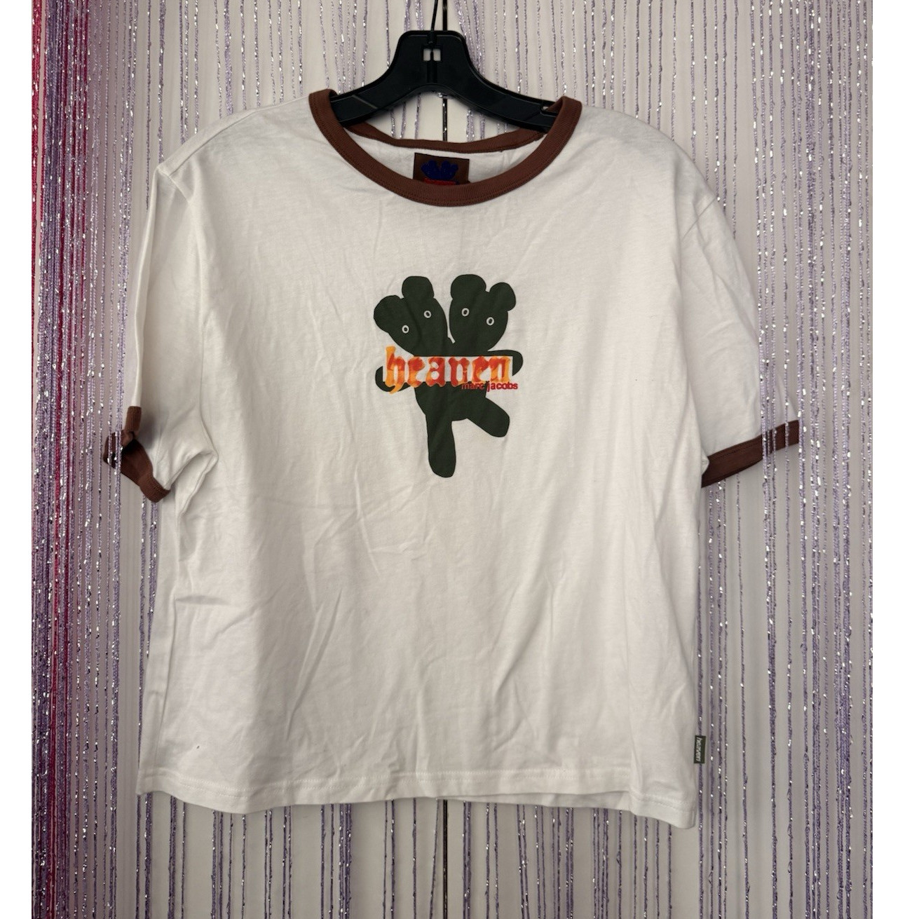 heavena by marcjacobs tシャツ Heaven by Marc Jacobs Graphic Print Jersey T-Shirt XXL White Brown