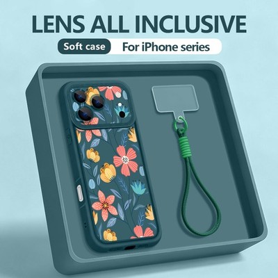 Stoßfeste Umhängeband Weich Blumen Hülle für iPhone 17 Pro Max 16 15 14 13 12