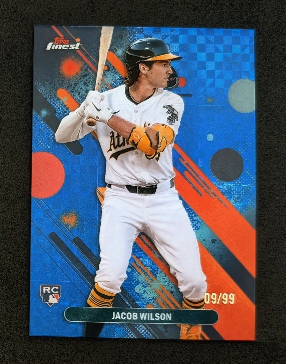 JACOB WILSON 2025 Topps Finest BLUE CHECKERBOARD #9/99 RC Rookie #61 Athletics