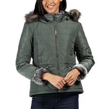 Image of Regatta Womens Westlynn Insulated Quilted Hooded Jacket  - Balsam Green - 16