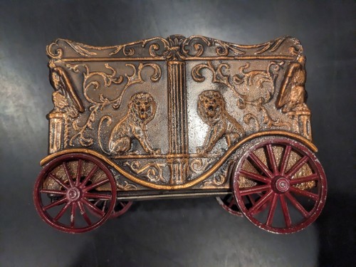 Vintage Banthrico Circus Wagon Cast Metal Coin Bank