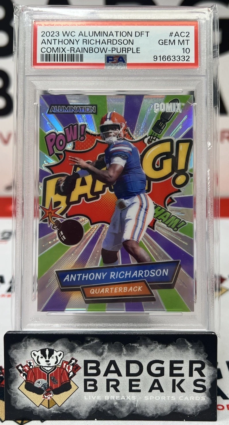 Anthony Richardson Wild Card Alumination Draft Comix #AC2 Rainbow Purple