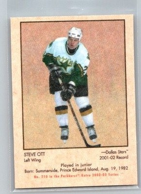 2002-03 Parkhurst Retro #210 Steve Ott Minis Dallas Stars