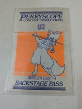 U2 1981 Boy Tour Cloth Backstage Pass Vancouver Commodore Periscope Productions